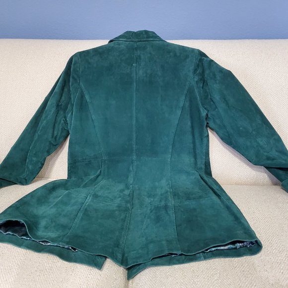 Dennis Basso Washable Suede Long Jacket with Silver Turnkey Closures - Picture 7 of 13